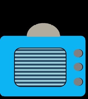 Old Classic Color TV With Antenna Vector Clip Art