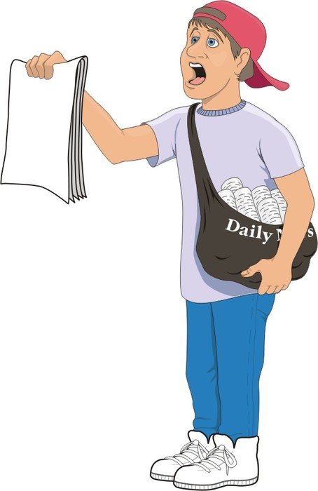 Newspaper Boy Cartoon N3