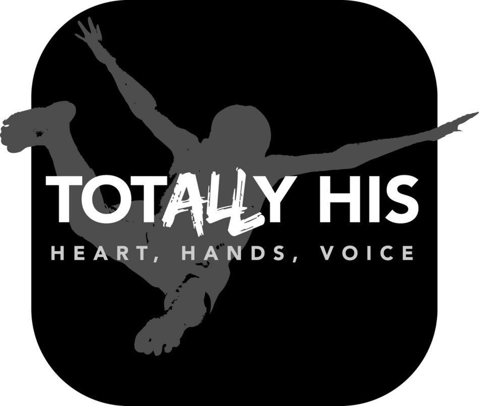 totally his, black and white banner