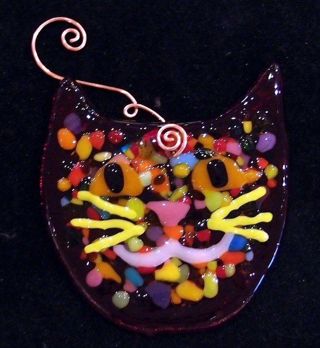 Colorful Cat Ornament Heidi Riha drawing