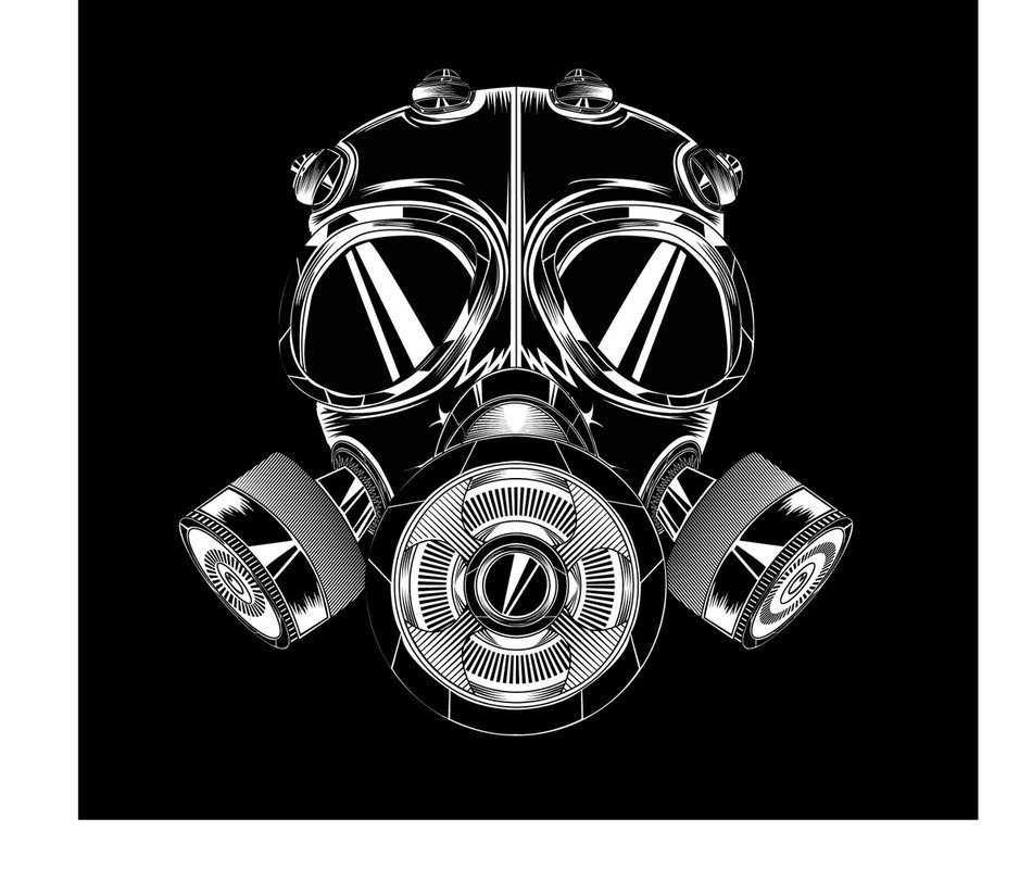 Skull Gas Mask Vector Art