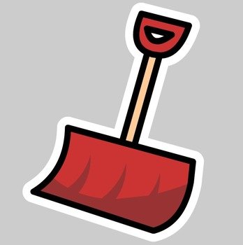 Cartoon Shoveling Snow Shovel N10