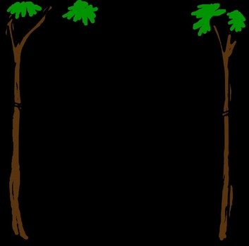 Drawing of the trees with the leaves clipart