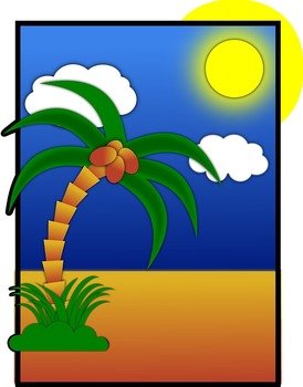 Cartoon Island With Palm Tree N2