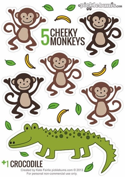 5 Little Monkeys Printable Template