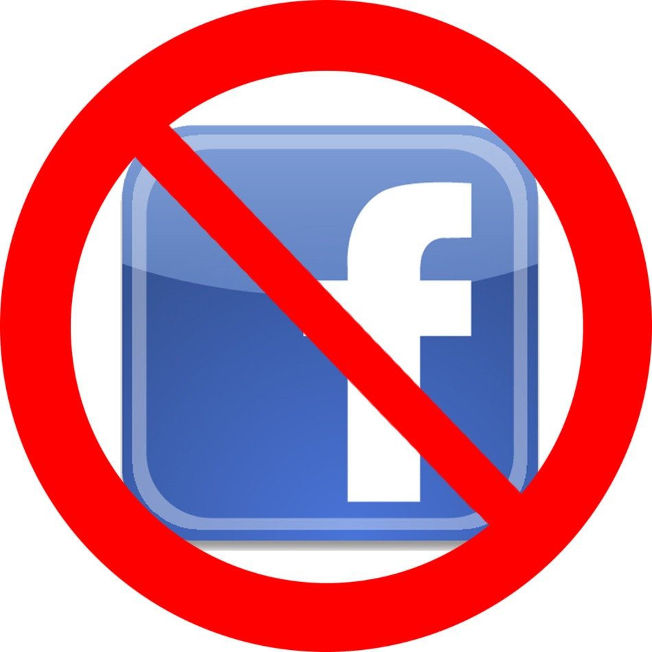 Ä°llustration of No Facebook sign