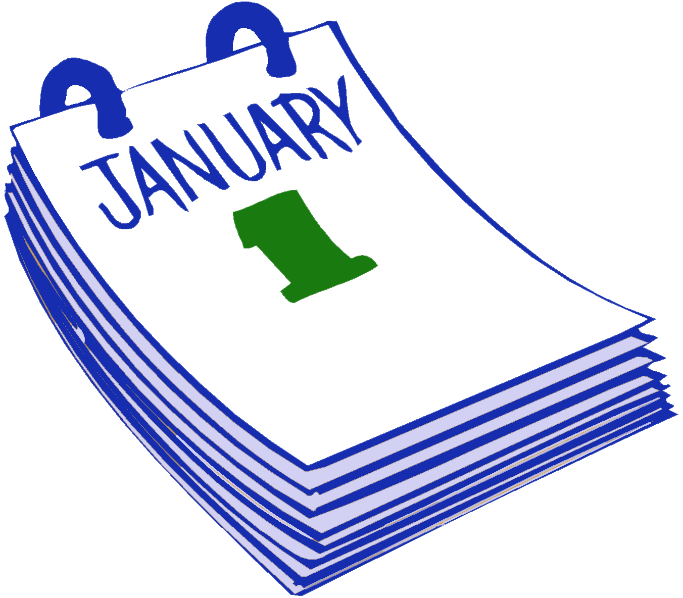 January 1 Calendar drawing free image download