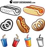 Summer Food Vectors Hotdog Pretzel Drink FREE Keepdesigning