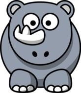 Cartoon Rhino Clip Art N9