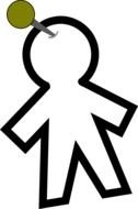 pinned paper man, drawing