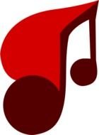 drawing of red Heart and Music Notes