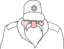 Drawing of the Military Santa clipart