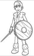 cartoon character with sword and shield