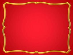 gold frame on a red background