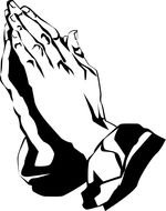 Praying Hands, Black And White drawing