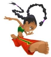 Cartoon girl dancing Zumba