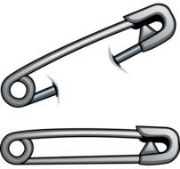 Metal Safety Pins clipart