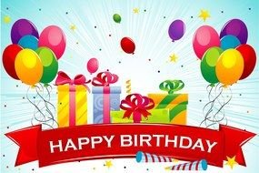 Clipart for Happy Birthday greeting card