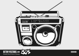 80s Boombox drawing