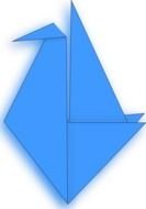 blue paper figurine