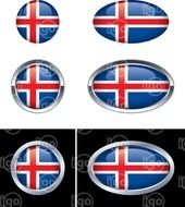 Iceland Buttons2 Icelandic Flag Vector Button Icon Set 2