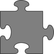 Gray Puzzle Piece Clip Art