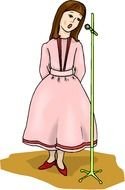 Girl Singing Clip Art drawing