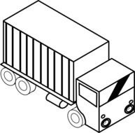 painted rectangular toy truck in coloring book
