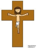 Cartoon Jesus on the cross clipart