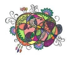 abstract colorful floral design
