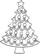 Black And White Christmas Tree Clip Art N14