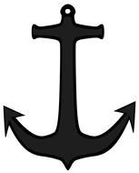 black anchor on a white background