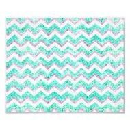 Teal Glitter Chevron
