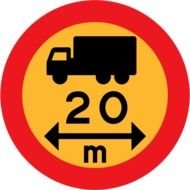20 m restriction sign for trucks