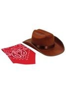 cowboy hat and red bandana