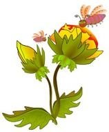 Bee And Flower Clip Art N23