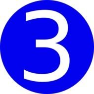 Blue Number 3 Clip Art N2
