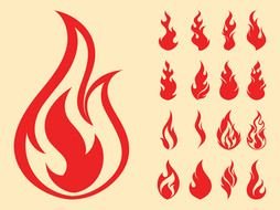 Fire Flames Symbols drawing