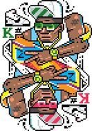 e boy on the playing card