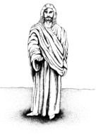 Jesus Christ Black White drawing