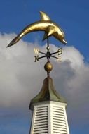 weather vane against the sky with clouds