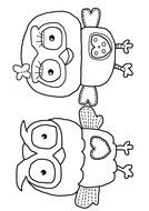 Owls Coloring Page drawing