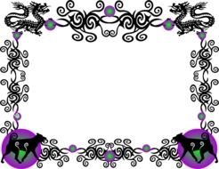 black and pink background with silhouettes of dogs