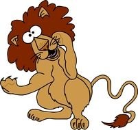 drawing of a funny cartoon lion