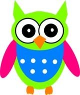 Turquoise Owl Clip Art N3