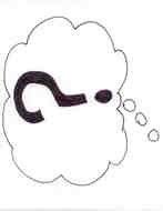 thoughts with a question mark as a graphic illustration