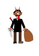 devil in a fashionable suit as a picture for clipart