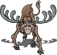 Cartoon angry male Moose