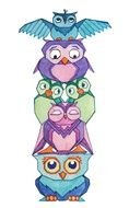 drawn totem from owls