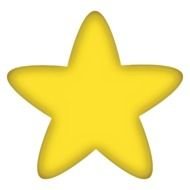 isolated yellow star on the white background